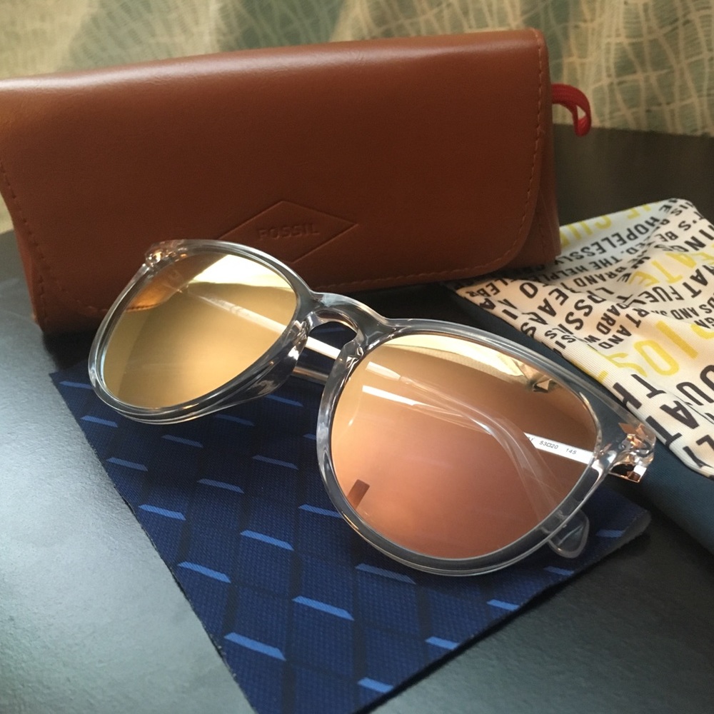 Rose gold lens / Crystal frame sunglasses